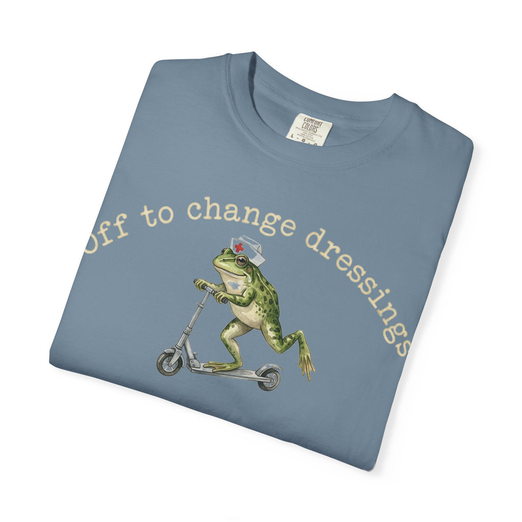 Off To Change Dressings Shirt, Funny Nurse Frog Scooter Tee, Wound Care RN Shirt, Nurse Gift