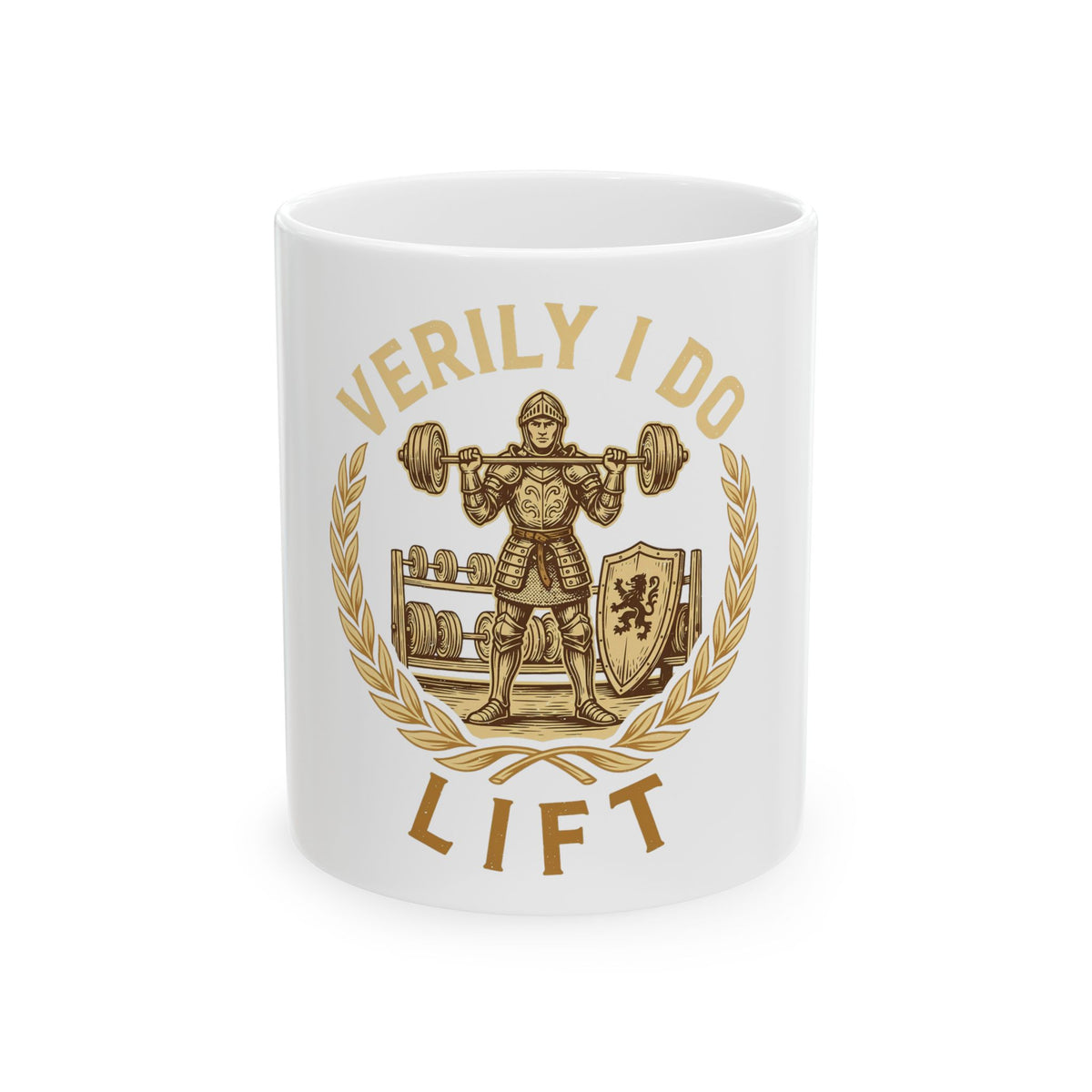 Verily I Do Lift Mug, Funny Gym Lover Gift for Him Her, Workout Christmas Gift, Coffee Mug 11oz 15oz