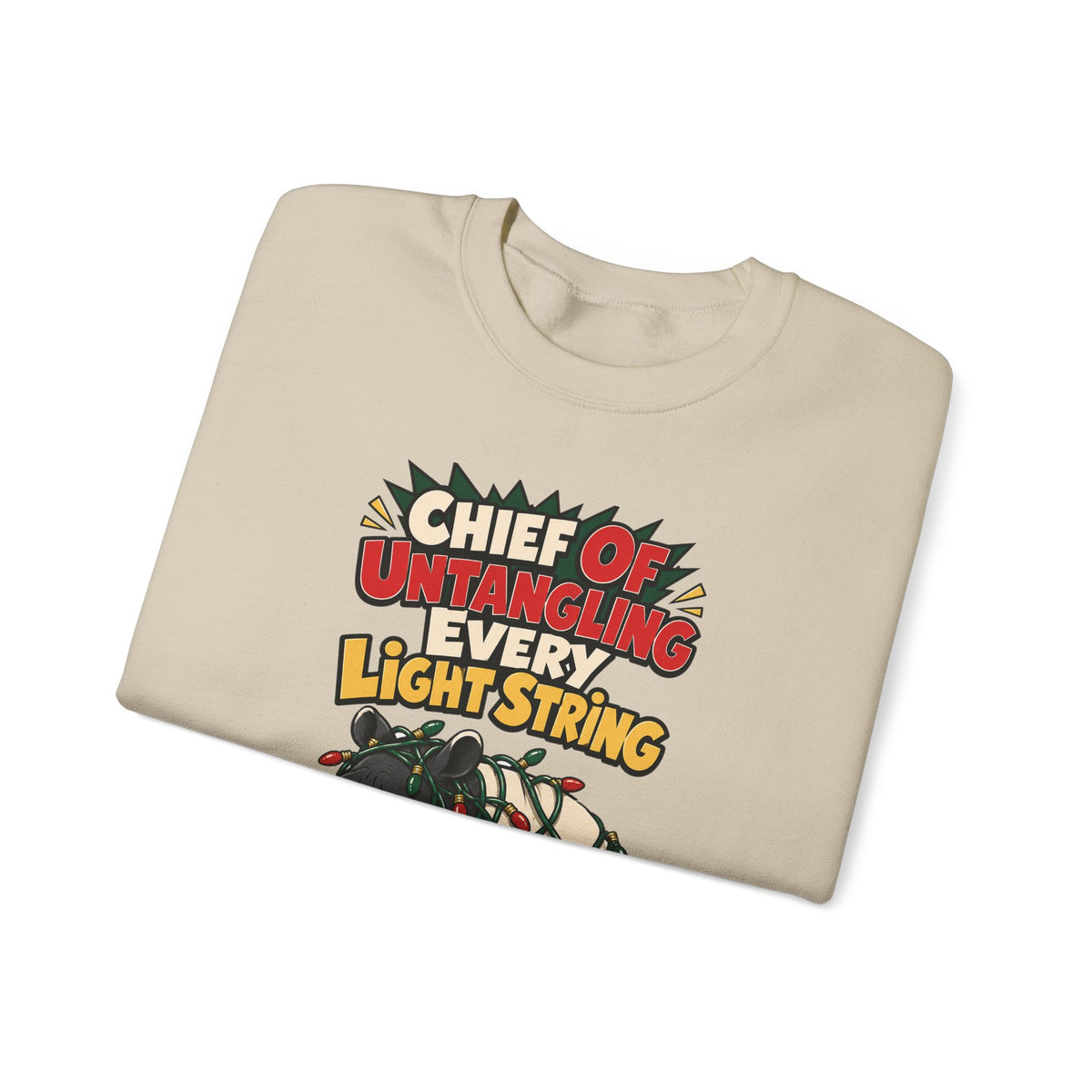 Funny Christmas Dad Sweatshirt Chief Of Untangling Every Light String Shirt, Funny Dad Gift, Christmas Gift, Funny Tee