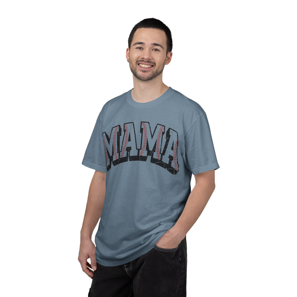 Baseball Mama Shirt, Distressed Baseball Stitch Varsity Tee, Baseball Mom Shirt, Game Day Gift