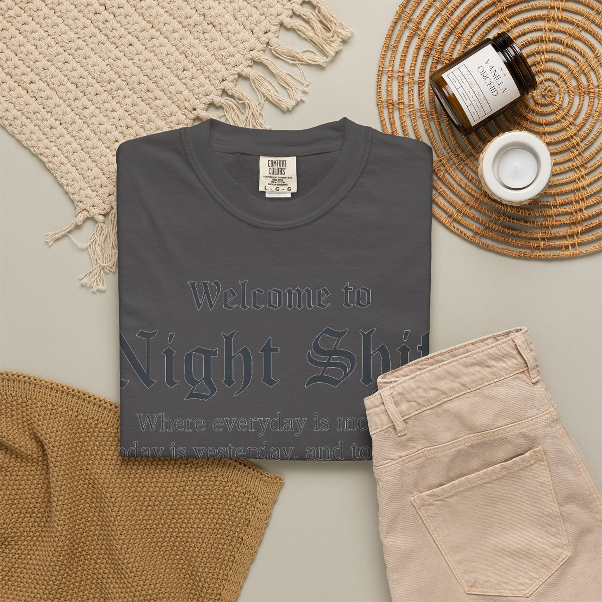 Welcome To Night Shift Light Shirt, Elegant Blackletter Nurse Tee, Night Shift Gift Shirt, RN Humor
