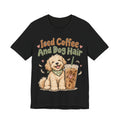 Funny Coffee Shirt Iced Coffee And Dog Hair | Cute Goldendoodle Iced Latte Shirt | Dog Mom Coffee Lover Gift