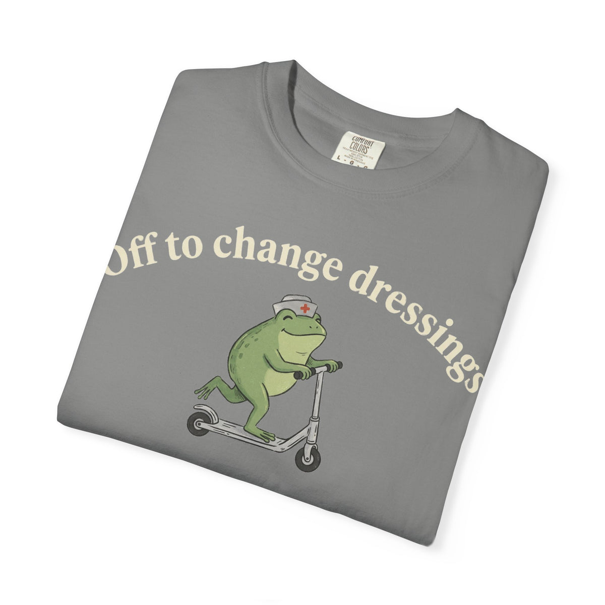 Off To Change Dressings Wide Shirt, Nurse Frog On A Scooter Tee, Funny Wound Care Shirt, RN Gift