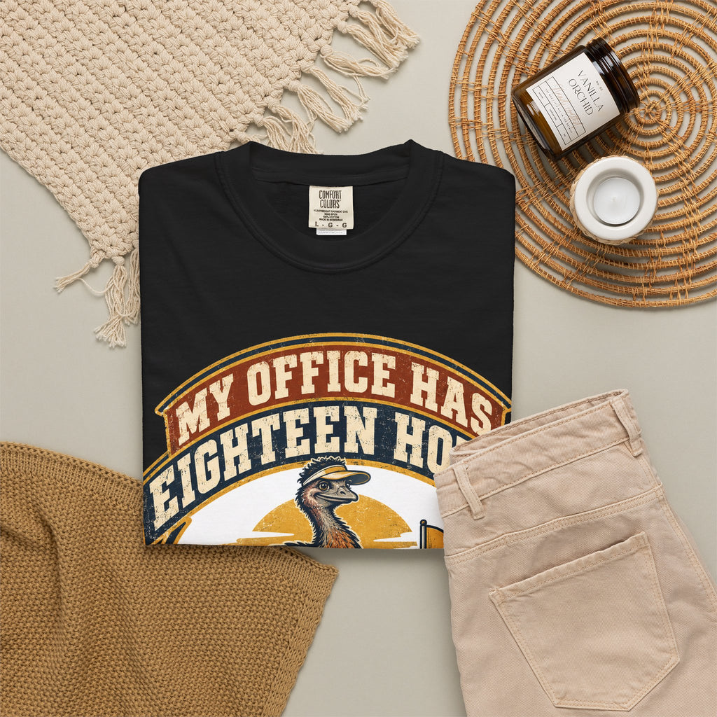 Funny Retirement Shirt My Office Has Eighteen Holes, Retirement Gift Tee, Comfort Colors Graphic Shirt