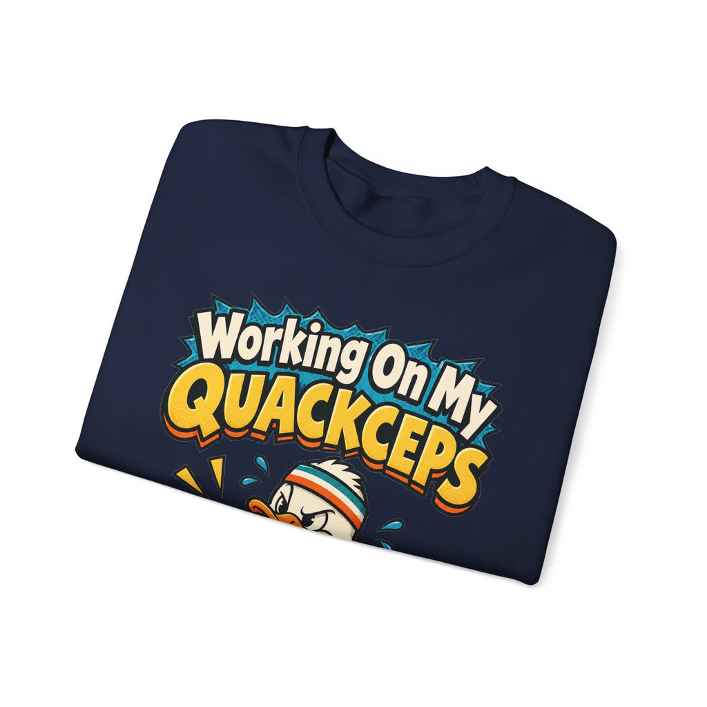 funny gym Sweatshirt Working On My Quackceps Sweatshirt, Funny Graphic Sweatshirt,