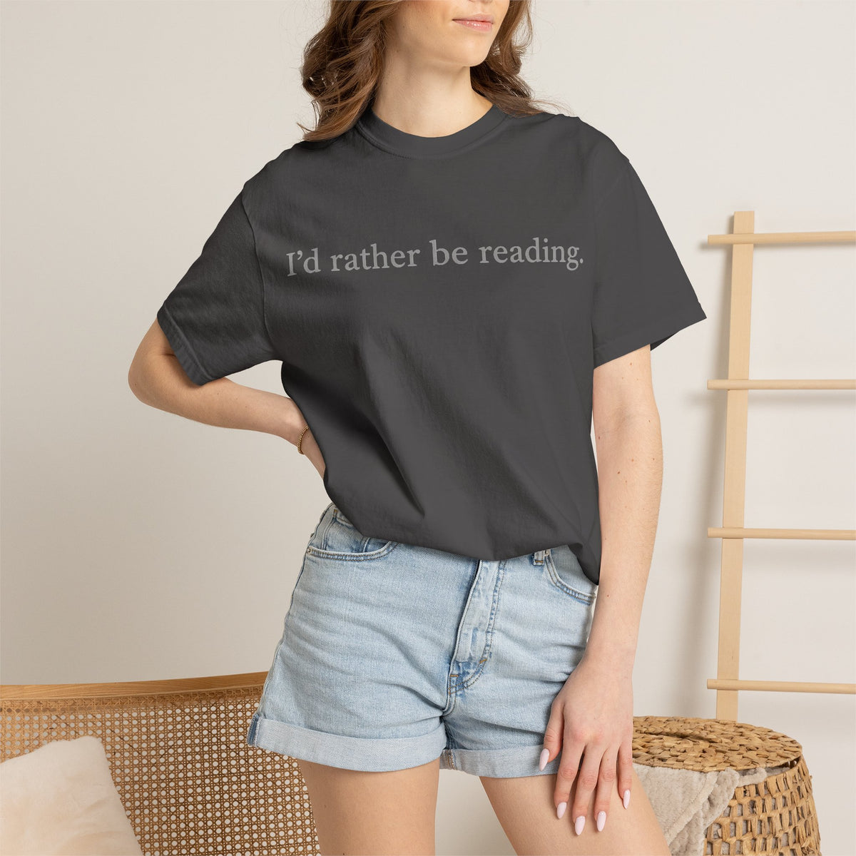 I'd Rather Be Reading Shirt, Minimalist Serif Book Lover Tee, Quiet Bookworm Shirt, Reader Gift