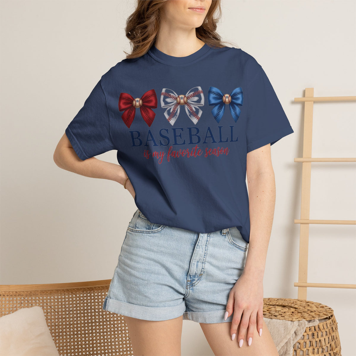Baseball Is My Favorite Season Shirt, Coquette Baseball Bows Tee, Baseball Mom Shirt, Game Day Gift