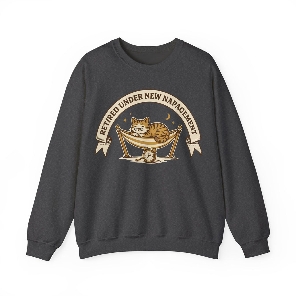Funny Retirement Sweatshirt Retired Under New Napagement | Retirement Pun Sweatshirt | Retired Cat Nap Sweatshirt | Retiree Gift