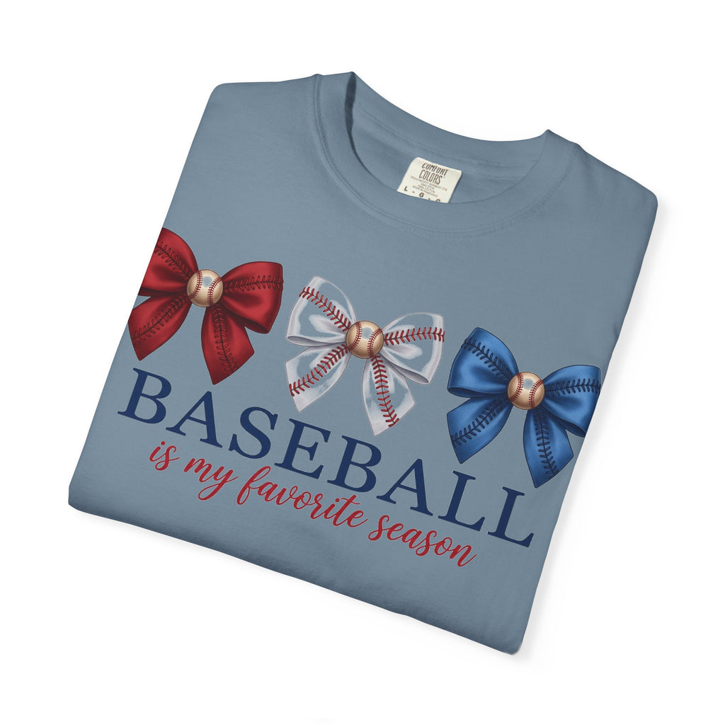 Baseball Is My Favorite Season Shirt, Coquette Baseball Bows Tee, Baseball Mom Shirt, Game Day Gift