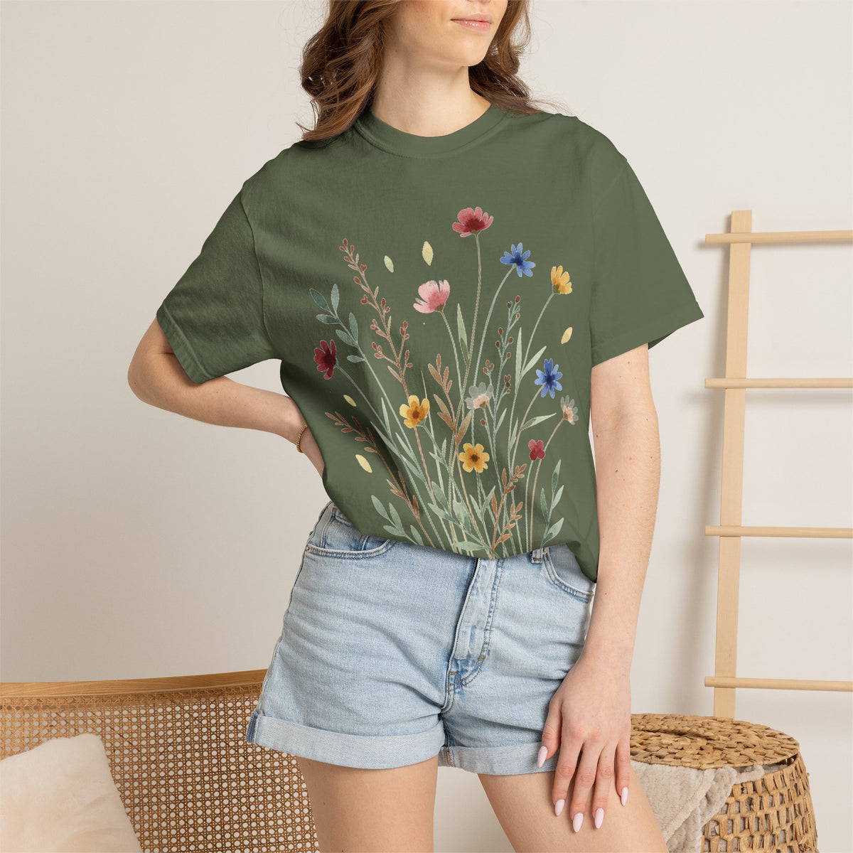 Watercolor Wildflower Bouquet Shirt, Painted Meadow Flowers Tee, Cottagecore Botanical Shirt, Garden Lover Gift