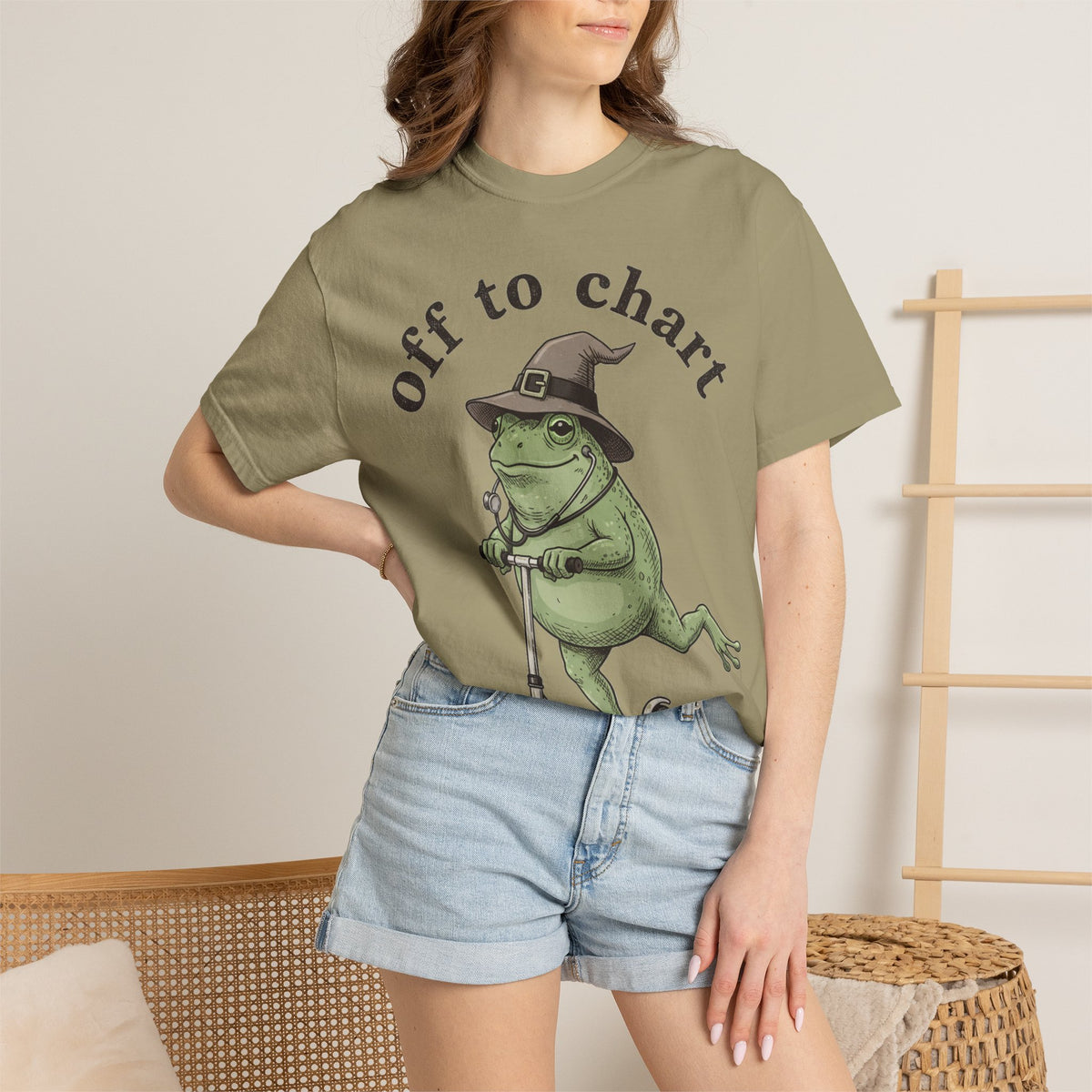 Off To Chart Shirt, Witch Hat Frog Nurse Scooter Tee, Funny Charting RN Shirt, Nurse Gift