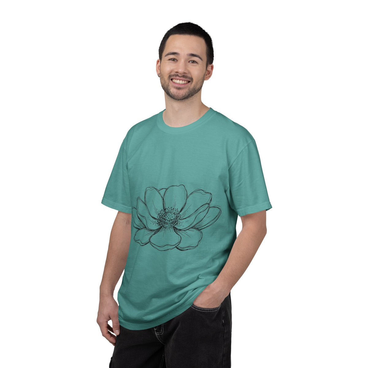 Anemone Flower Line Art Shirt, Minimal Botanical Drawing Tee, Single Bloom Shirt, Plant Lover Gift
