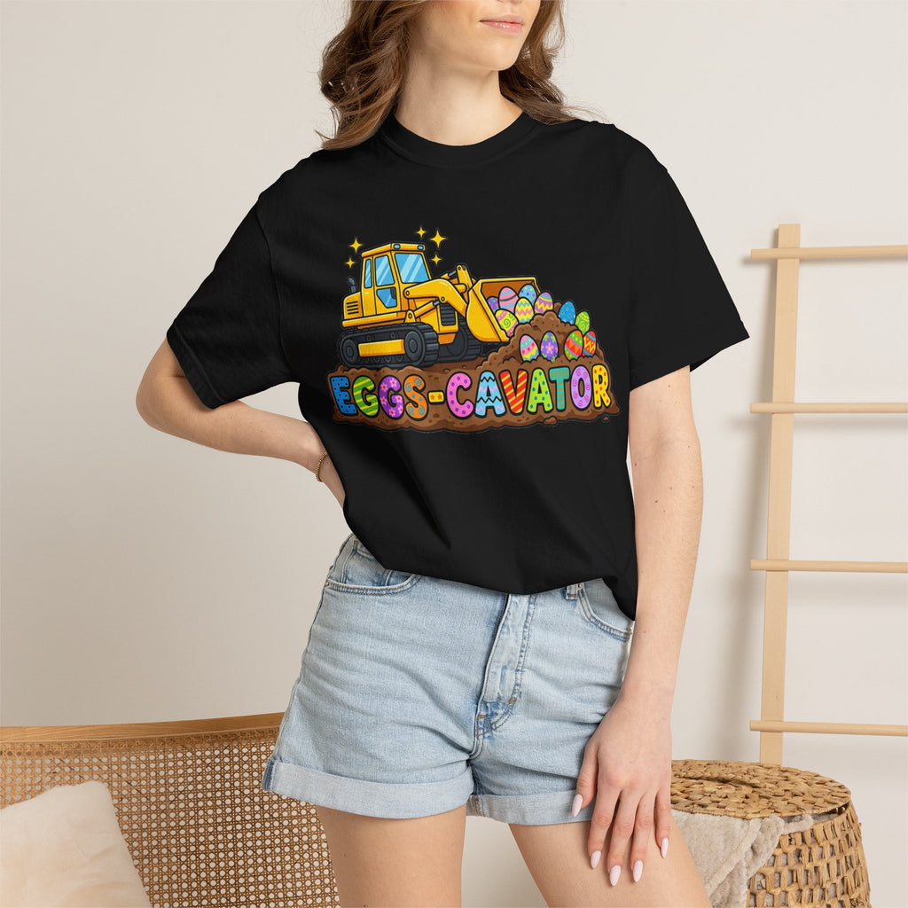 Eggs-Cavator Shirt, Funny Easter Digger Tee, Construction Easter Egg Shirt, Toddler Boy Easter Gift