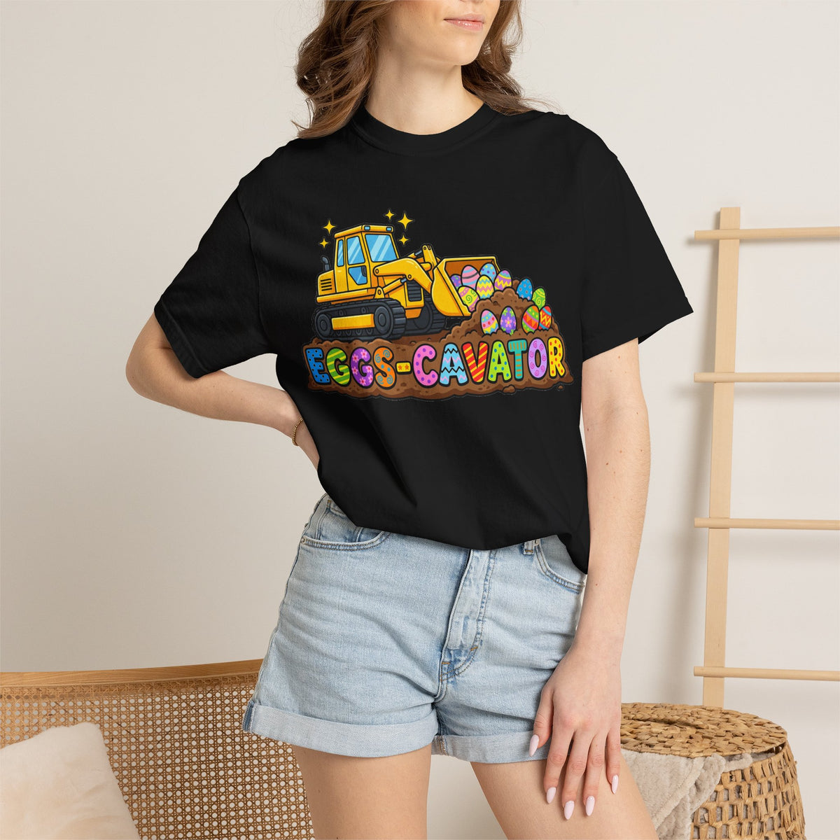 Eggs-Cavator Shirt, Funny Easter Digger Tee, Construction Easter Egg Shirt, Toddler Boy Easter Gift