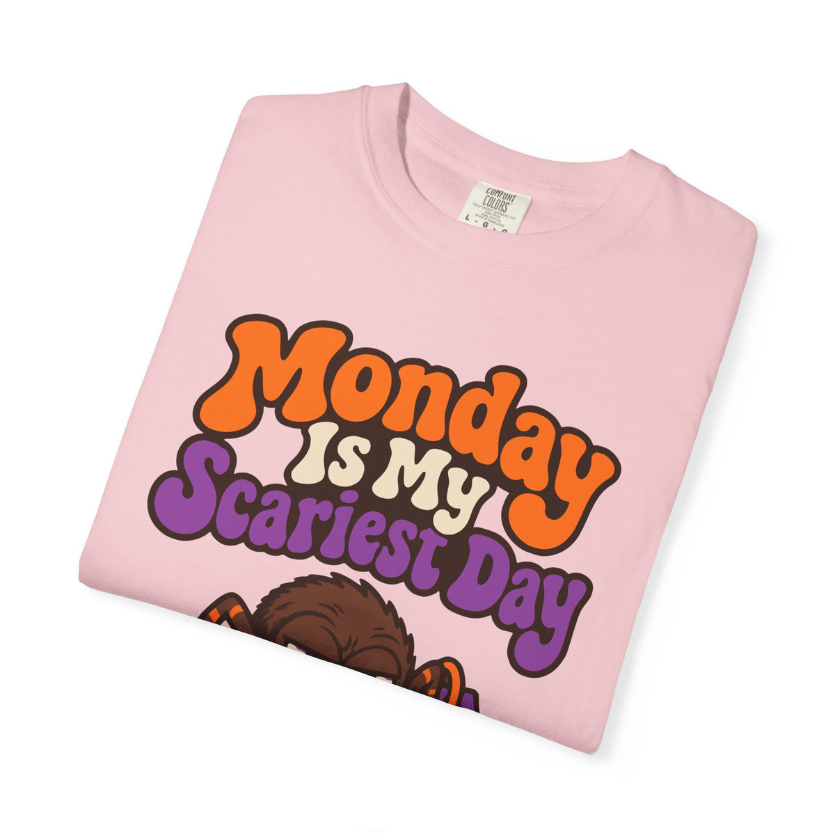Monday Is My Scariest Day Halloween Shirt, Funny Spider Coffee Tee, Retro Spooky Humor