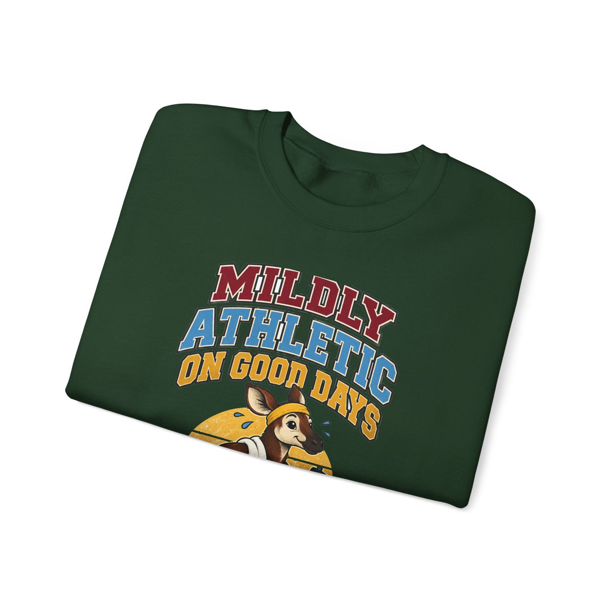 Funny Gym Sweatshirt Mildly Athletic On Good Days Running Humor Workout Comfort Colors Tee