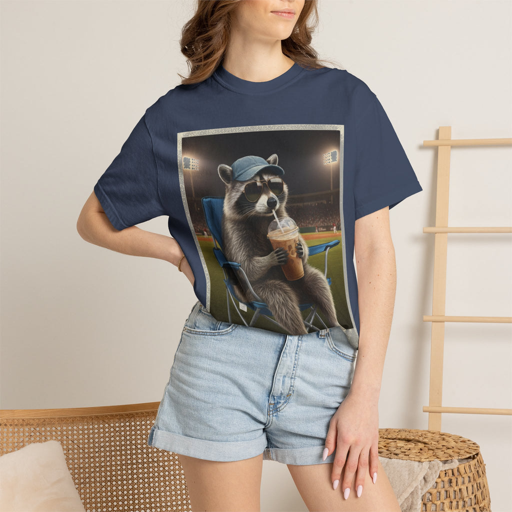 Baseball Raccoon Shirt, I Live Here Now Tee, Funny Ballpark Iced Coffee Shirt, Baseball Mom Gift