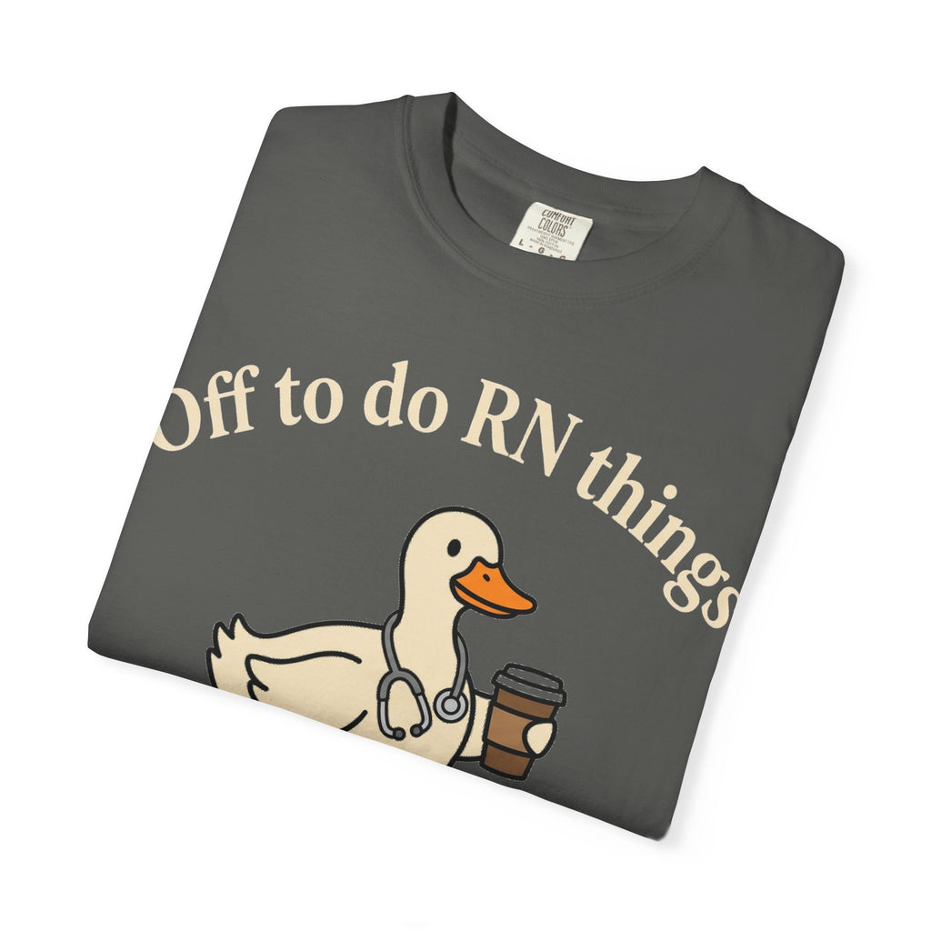 Off To Do RN Things Shirt, Funny Nurse Duck Coffee Tee, Stethoscope Duck Shirt, Nurse Gift