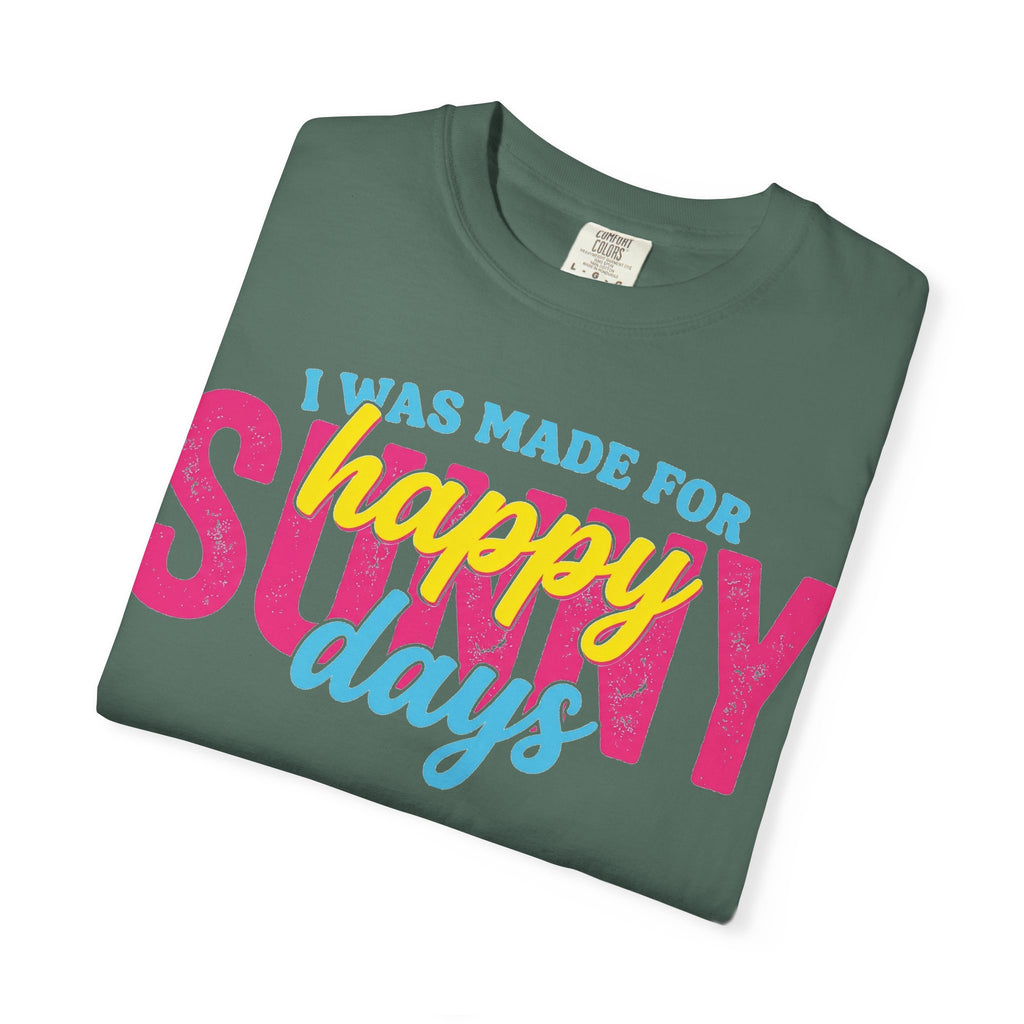 Happy Sunny Days Wide Shirt, Retro Layered Type Summer Tee, Bright Vacation Shirt, Summer Gift