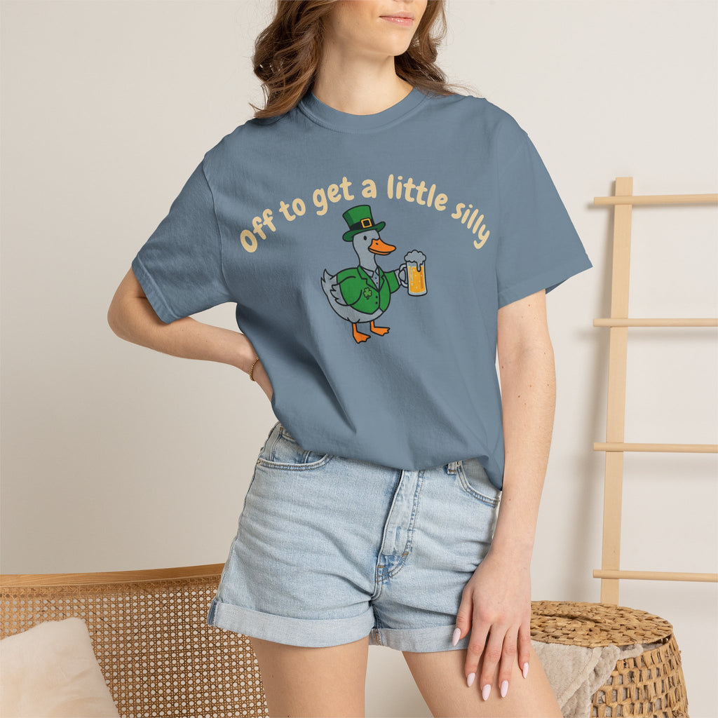 Off To Get A Little Silly Shirt, St Patricks Day Duck Beer Tee, Funny Irish Duck Shirt, Paddys Day Gift