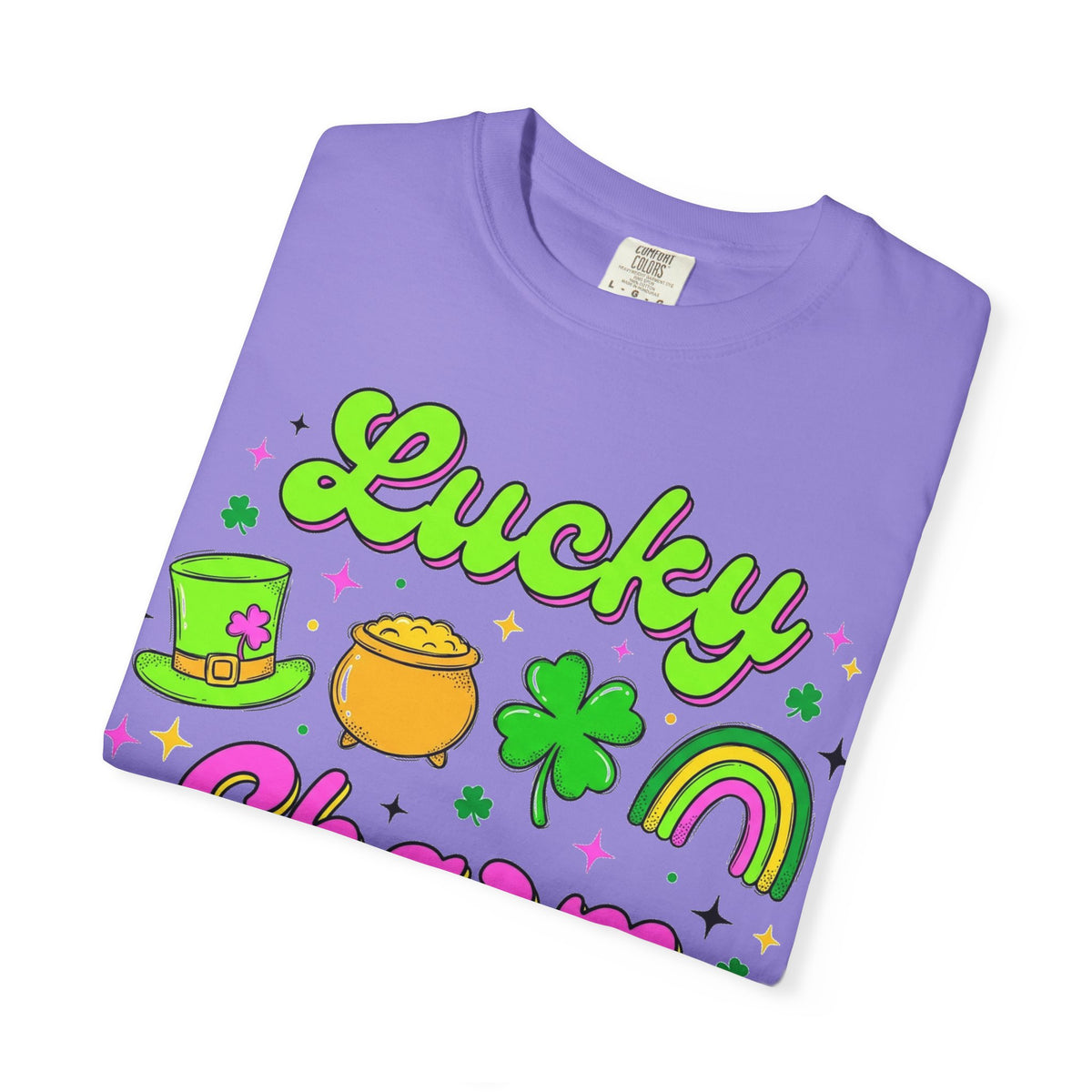 Lucky Charm Shirt, Retro St Patricks Day Doodle Tee, Pot Of Gold Rainbow Shirt, Irish Gift