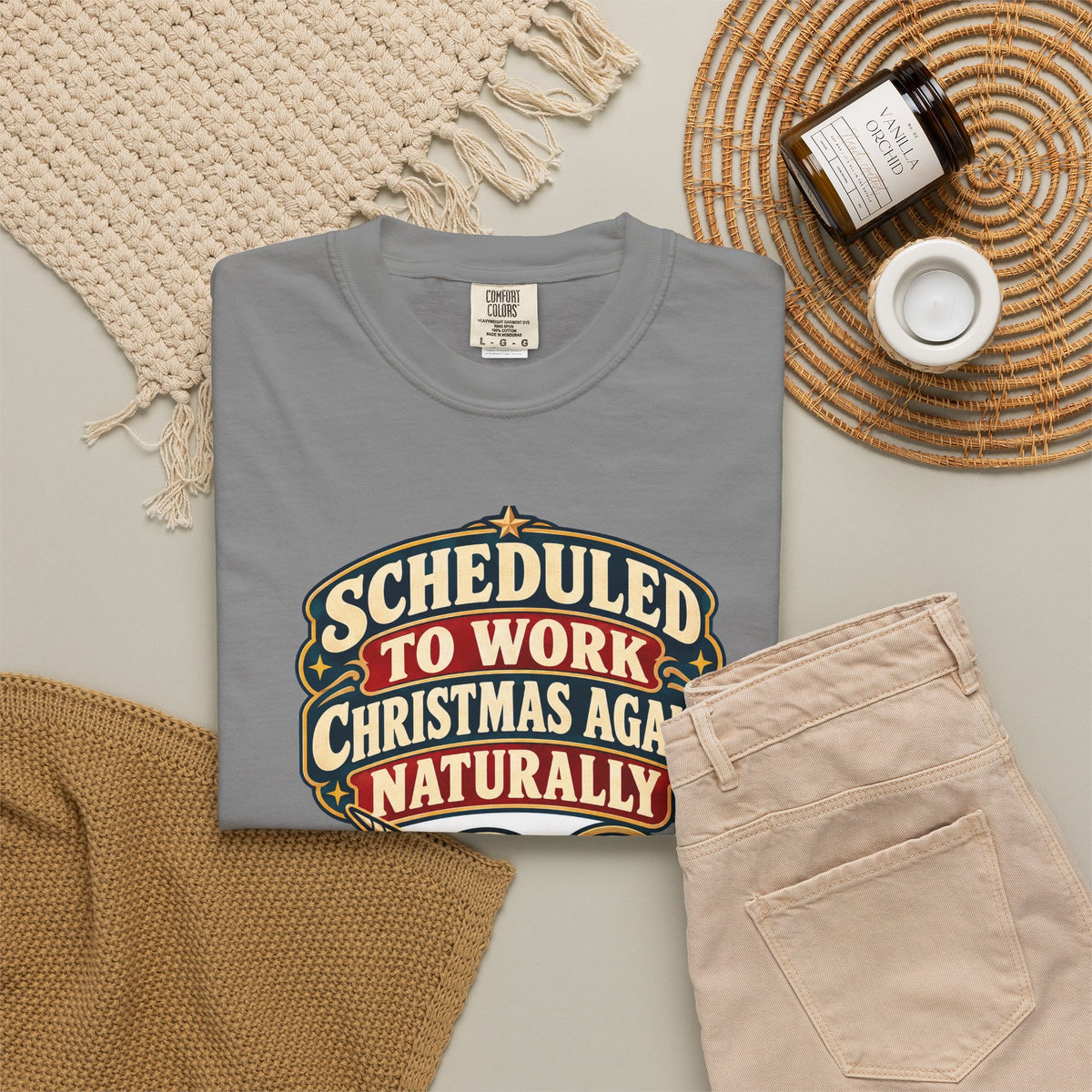 Funny Nurse Christmas Shirt Scheduled To Work Christmas Again Naturally Shirt, Funny Nurse Gift, Christmas Gift, Funny Shirt
