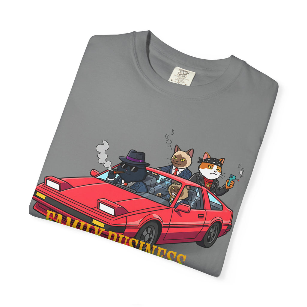 Family Business T-Shirt — Retro Car with Fox Crew Graphic