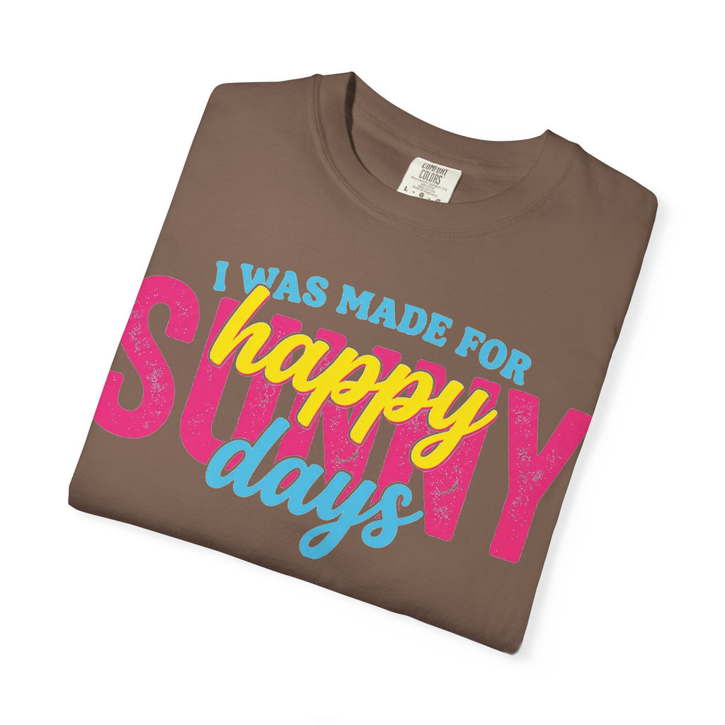 Happy Sunny Days Wide Shirt, Retro Layered Type Summer Tee, Bright Vacation Shirt, Summer Gift
