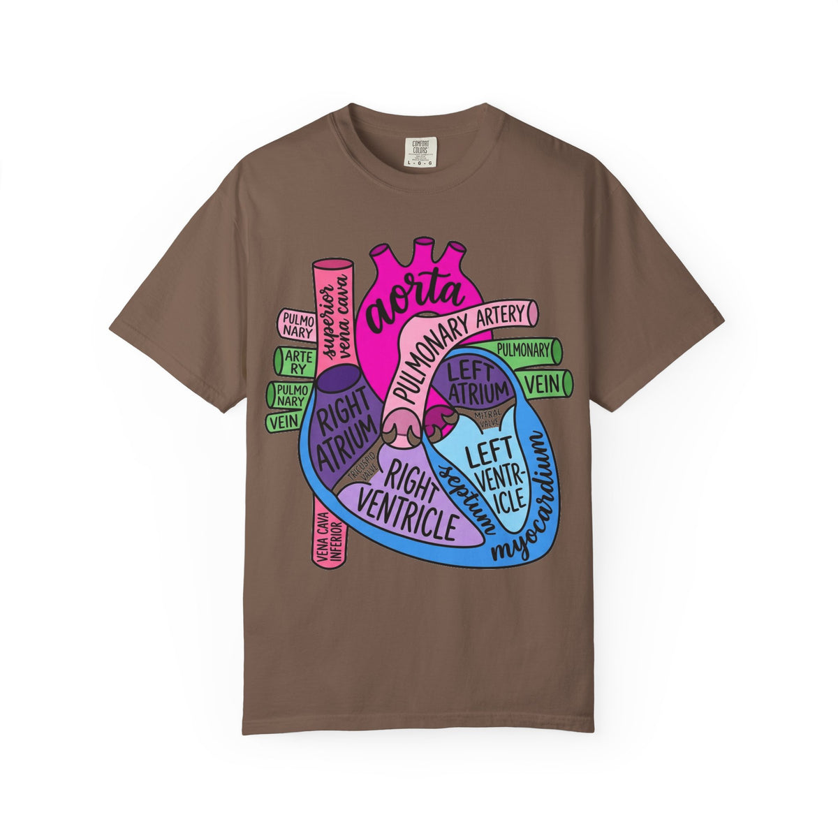 Anatomical Heart Diagram Shirt, Labelled Cardiac Anatomy Tee, Cardiology Nurse Shirt, Med Student Gift