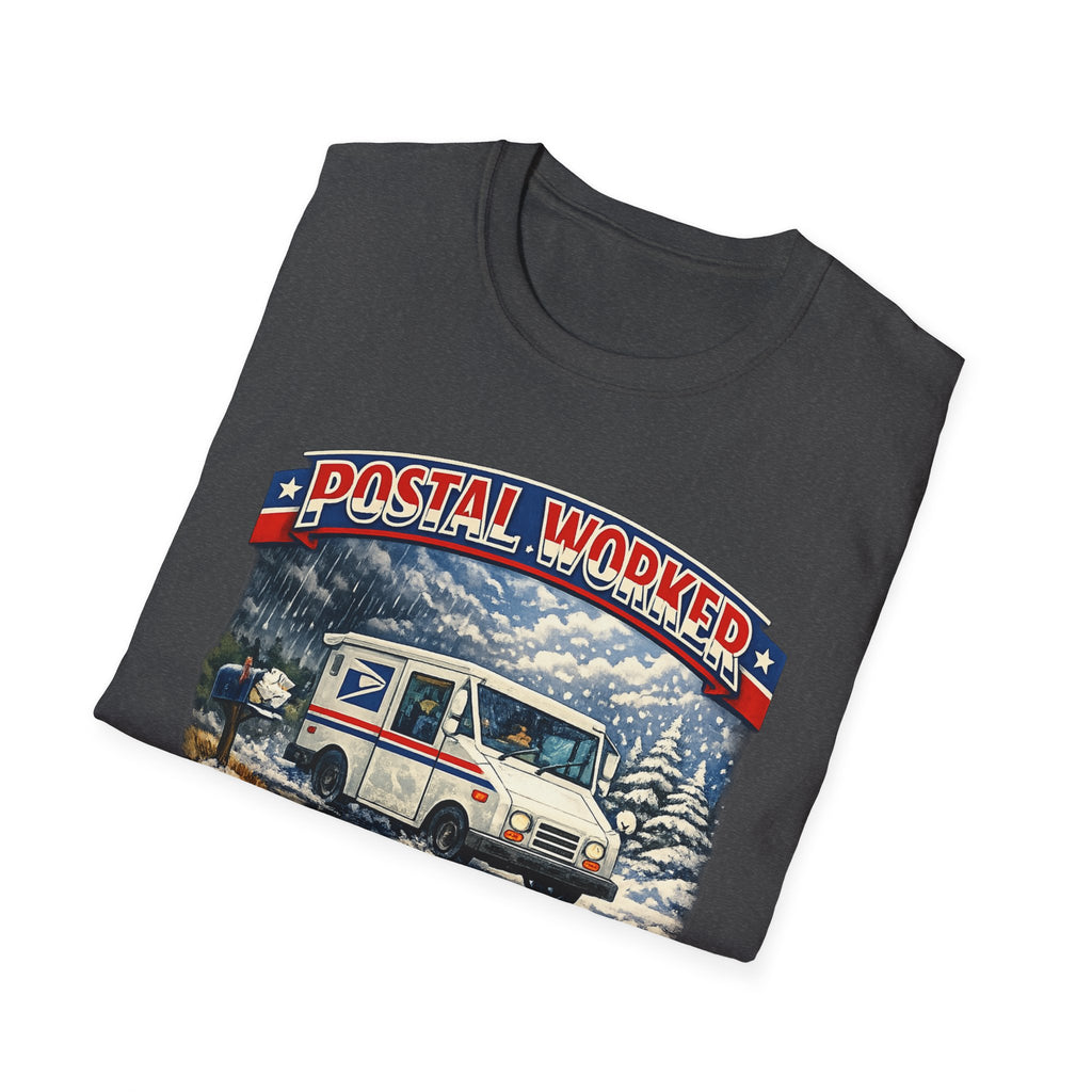 Postal Worker T-Shirt — "Neither Rain Nor Snow" Mail Carrier Vintage Winter Design