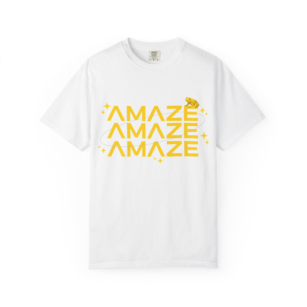 Amaze Amaze Amaze Shirt, Retro Stacked Type Tee, Tiny Frog Graphic Shirt, Funny Minimal Gift