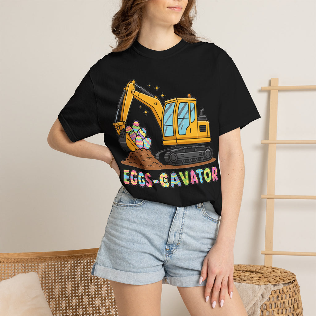 Eggs-Cavator Big Digger Shirt, Easter Excavator Tee, Construction Easter Shirt, Kids Easter Gift