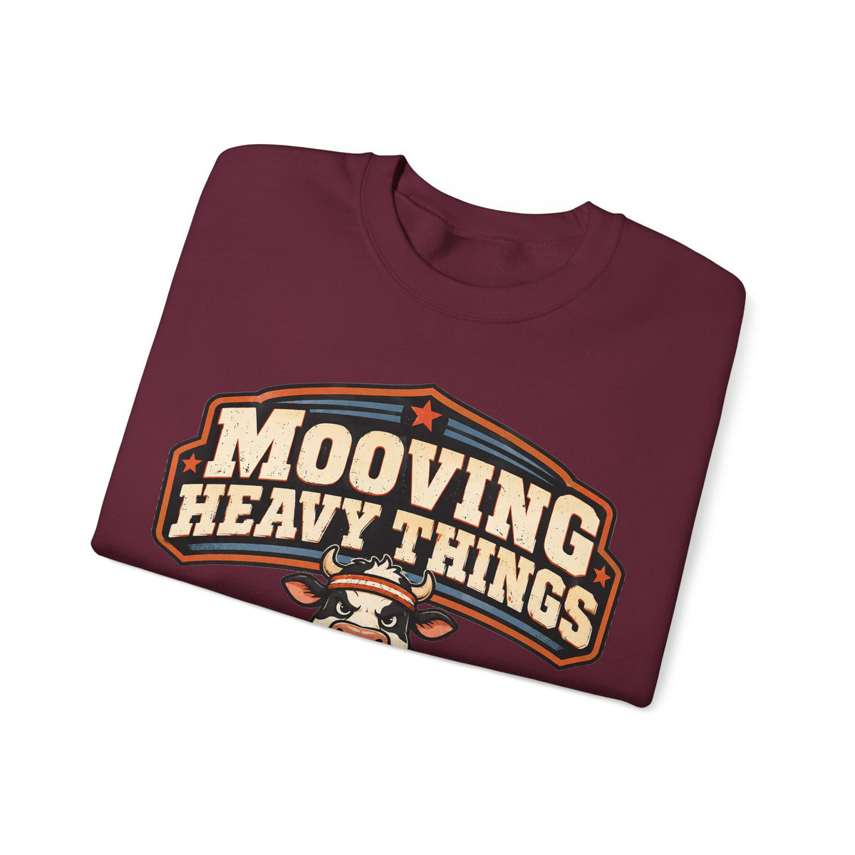 Funny Gym Sweatshirt Mooving Heavy Things | Cow Weightlifting Sweatshirt | Funny Workout Sweatshirt | Gym Lover Gift