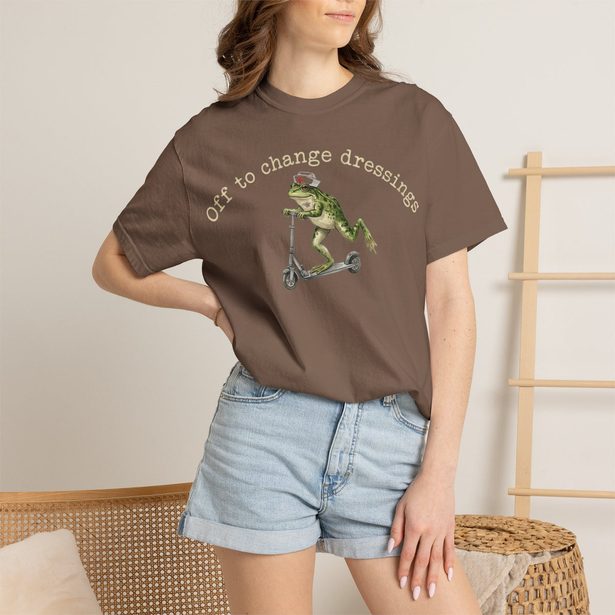 Off To Change Dressings Shirt, Funny Nurse Frog Scooter Tee, Wound Care RN Shirt, Nurse Gift