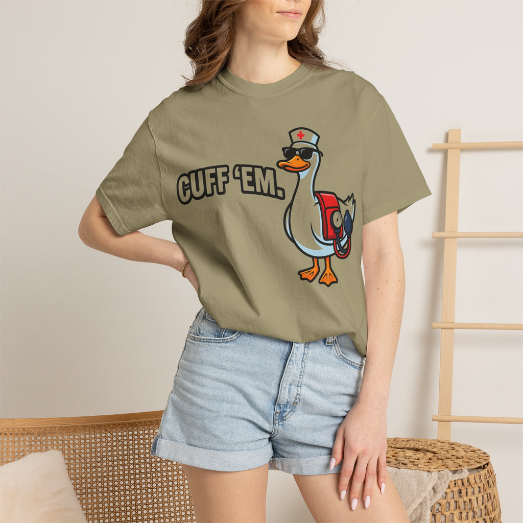 Cuff 'Em Shirt, Funny Nurse Goose Tee, Blood Pressure Cuff Nurse Shirt, Med Surg RN Gift