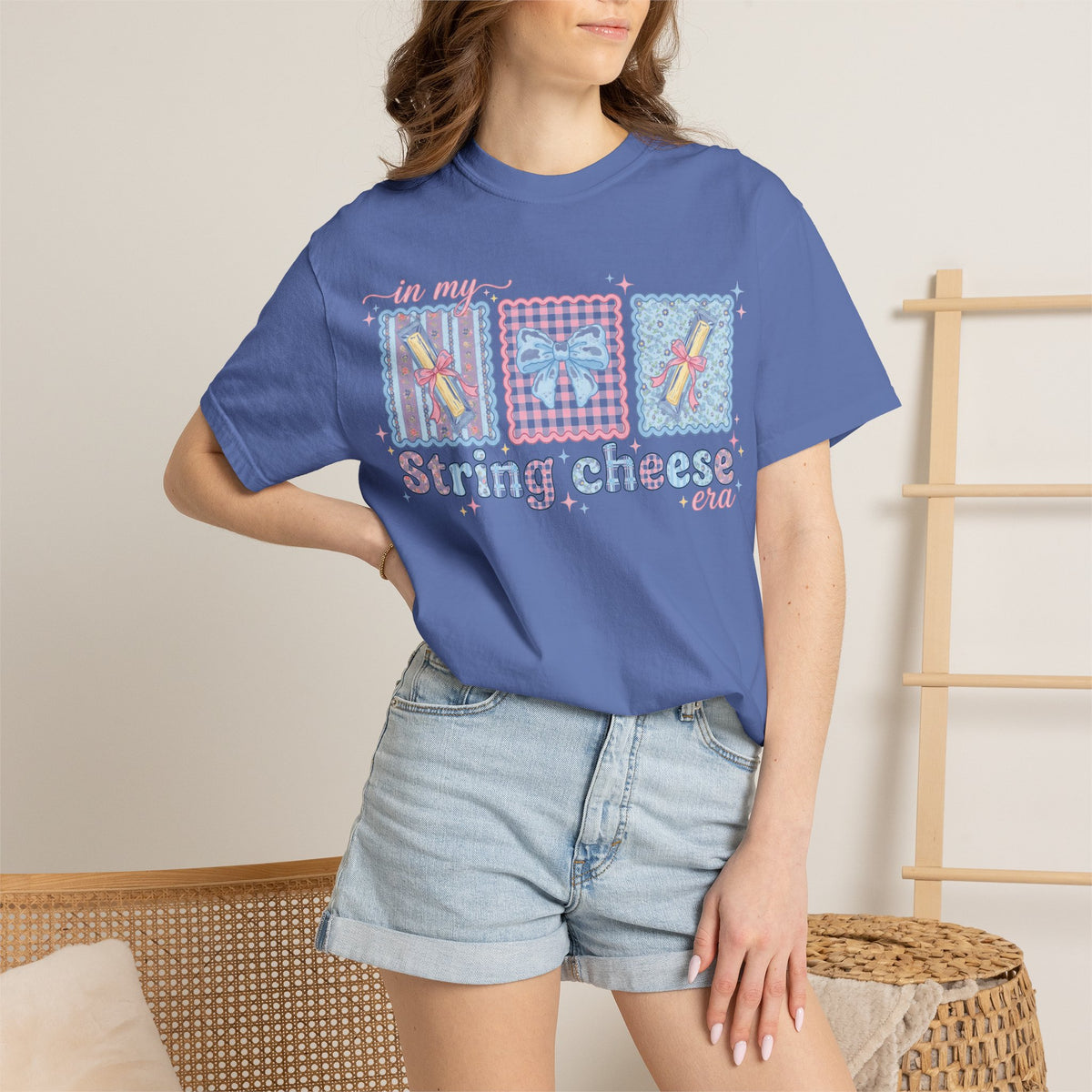In My String Cheese Era Shirt, Coquette Bow Snack Tee, Funny Girl Dinner Shirt, Cute Gift