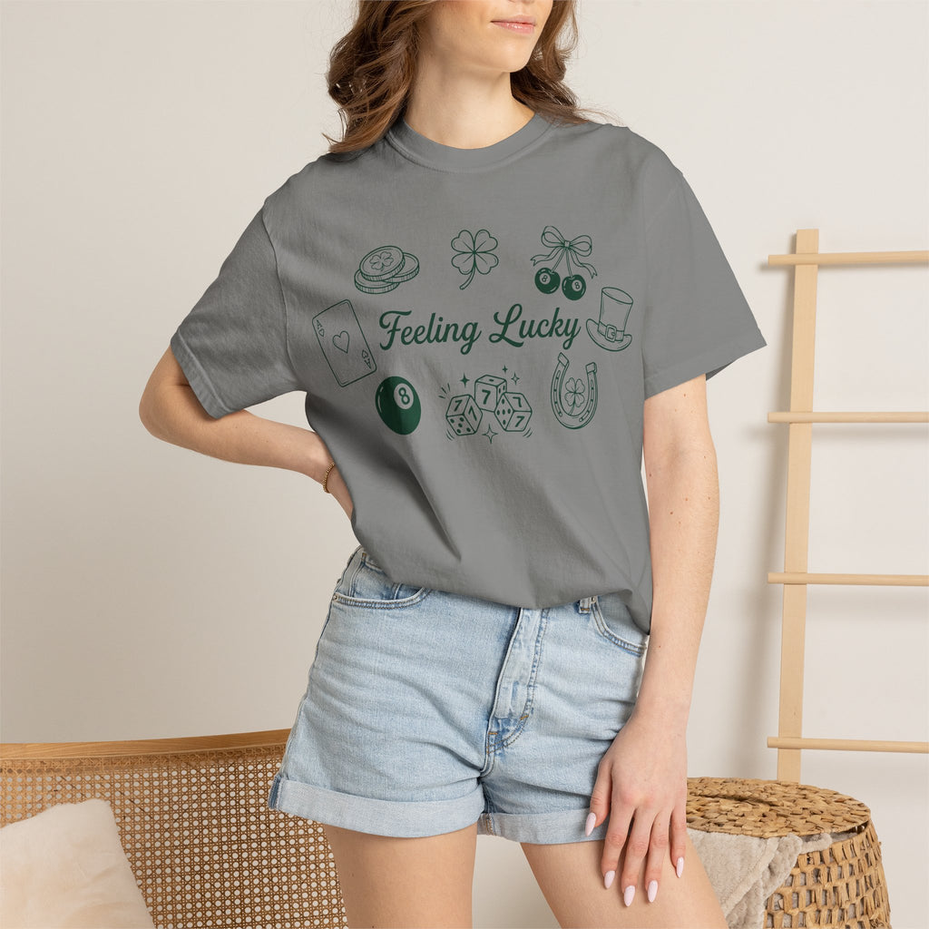 Feeling Lucky Wide Charms Shirt, St Patricks Clover Dice Tee, Green Luck Shirt, Irish Gift