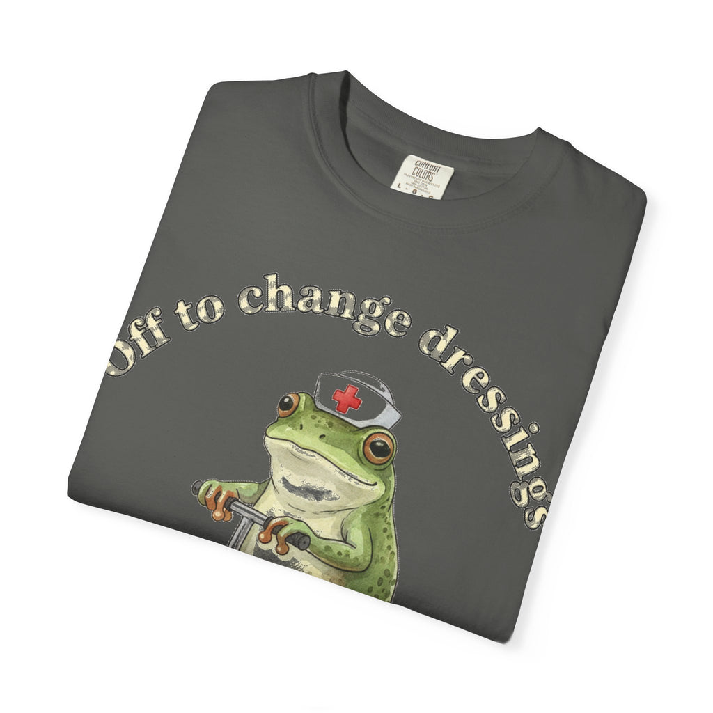 Off To Change Dressings Shirt, Funny Nurse Frog Scooter Tee, Wound Care Nurse Shirt, RN Gift