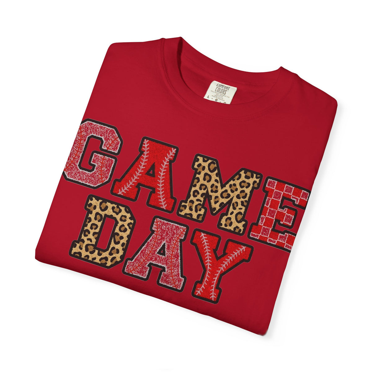Game Day Varsity Patch Shirt, Baseball Leopard Letter Tee, Sports Mom Shirt, Baseball Mom Gift