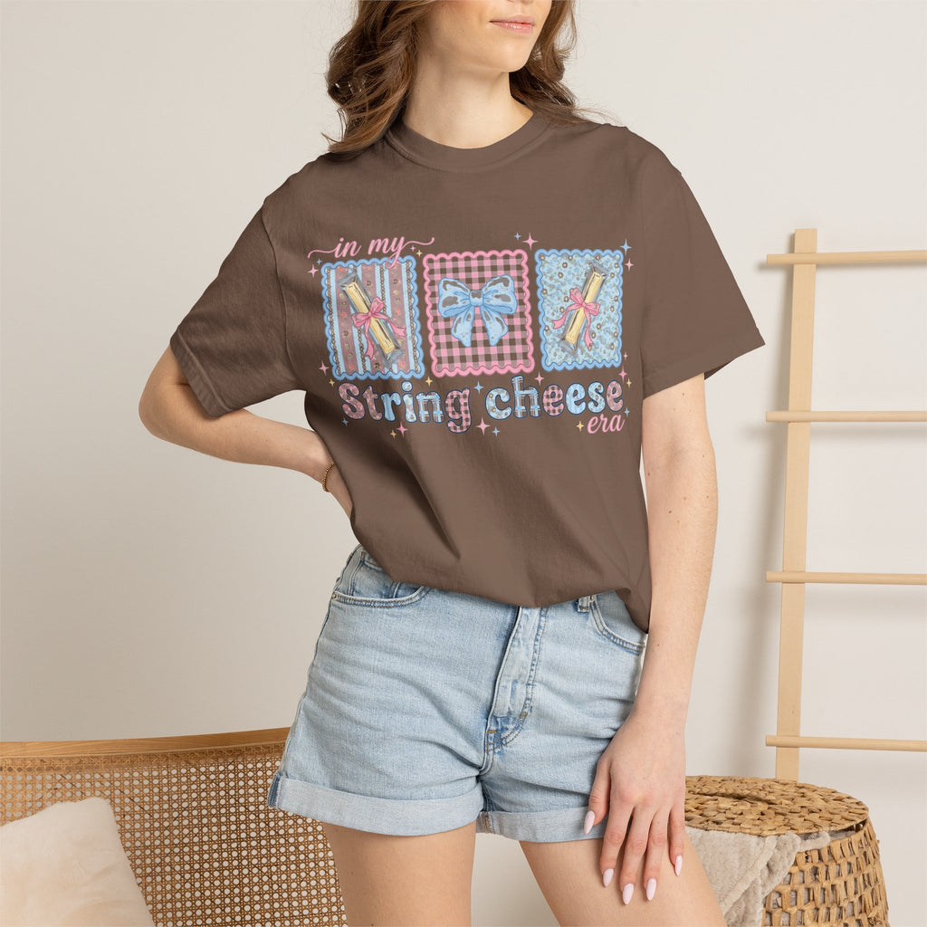 In My String Cheese Era Shirt, Coquette Bow Snack Tee, Funny Girl Dinner Shirt, Cute Gift