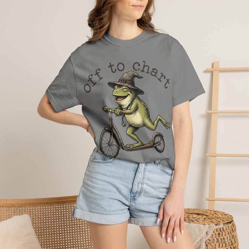 Off To Chart Grinning Frog Shirt, Nurse Frog Scooter Tee, Funny Charting Shirt, RN Gift