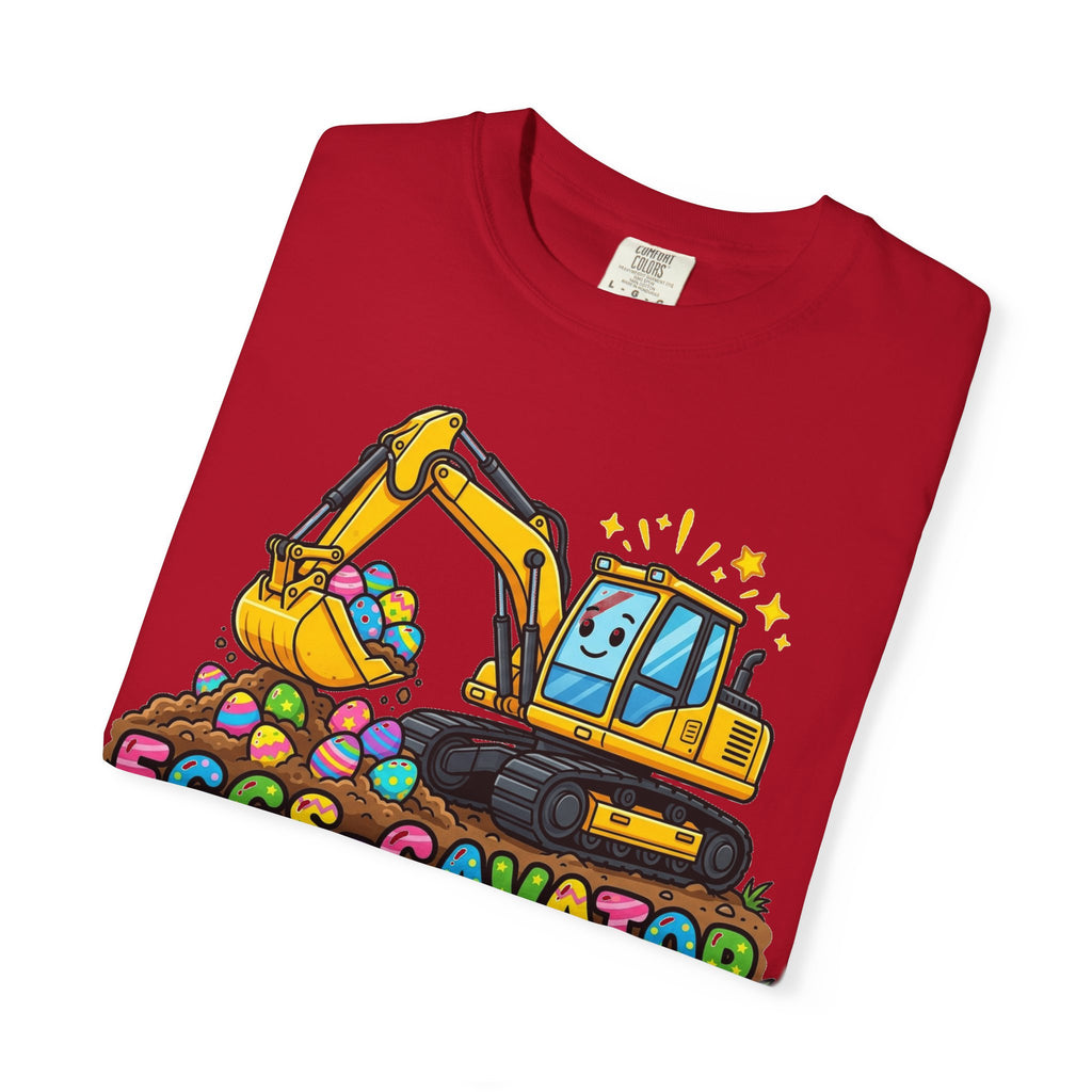 Eggs-Cavator Excavator Shirt, Funny Easter Construction Tee, Digger Easter Egg Shirt, Boys Easter Gift