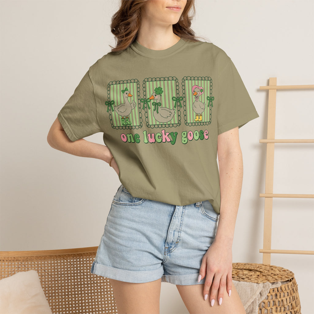 One Lucky Goose Shirt, St Patricks Day Goose Trio Tee, Funny Irish Shirt, Shamrock Gift