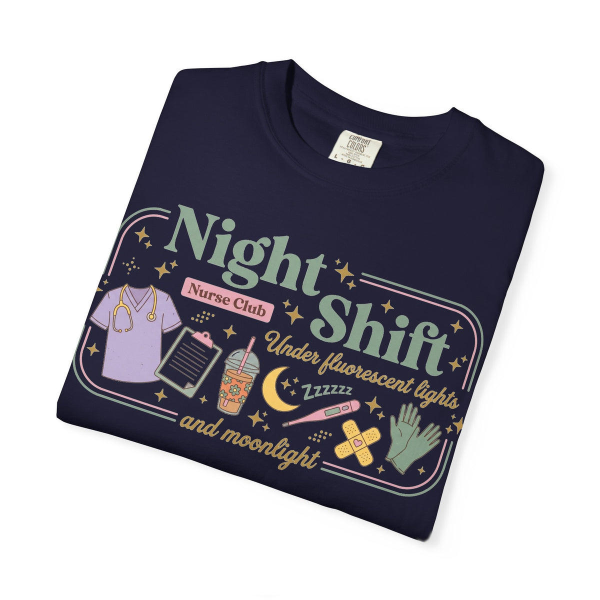 Night Shift Nurse Club Shirt, Under Fluorescent Lights And Moonlight Tee, Cute Night Nurse Shirt, RN Gift