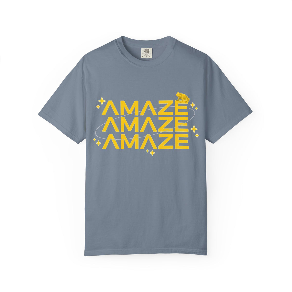 Amaze Amaze Amaze Shirt, Retro Stacked Type Tee, Tiny Frog Graphic Shirt, Funny Minimal Gift