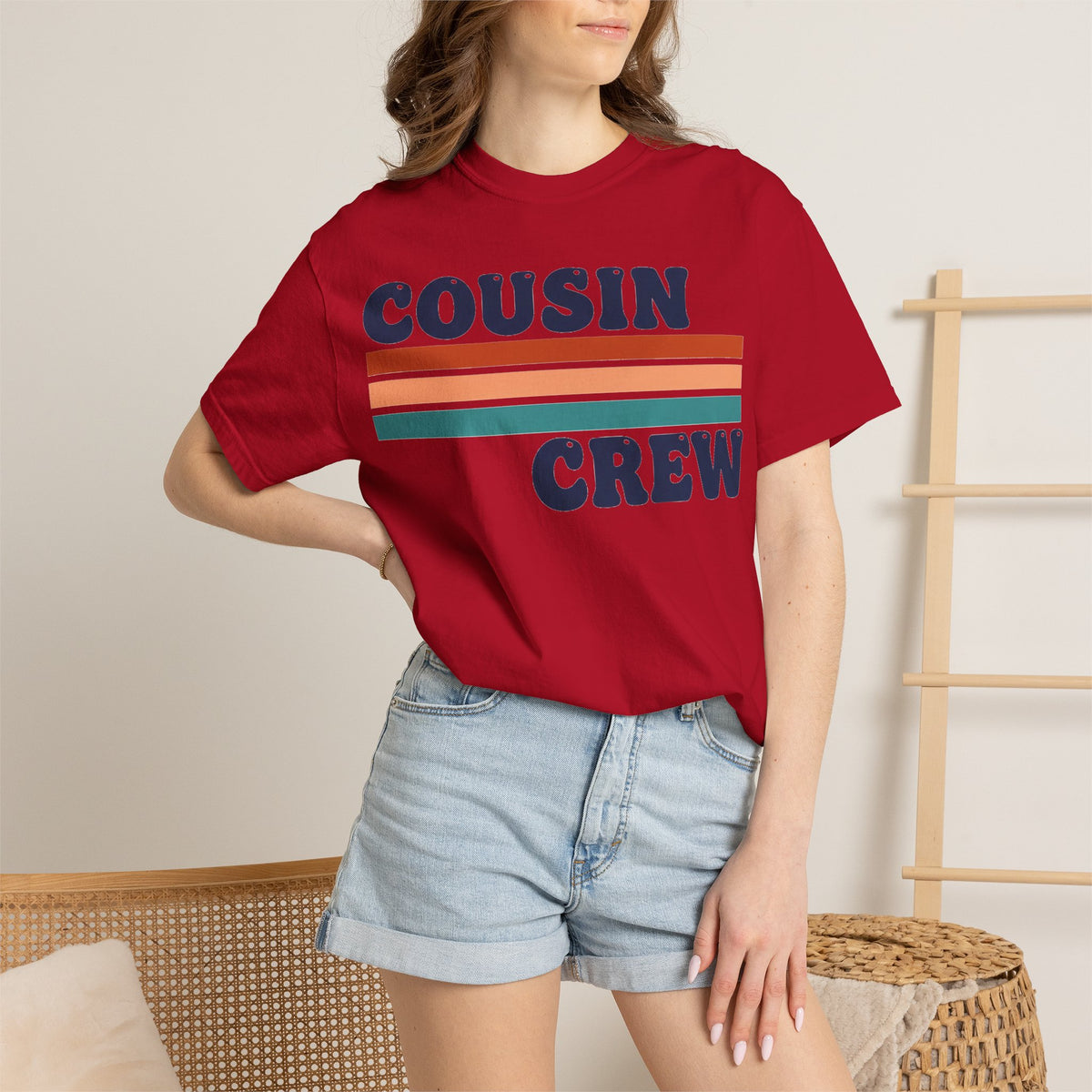 Cousin Crew Stacked Stripe Shirt, Vintage Stripe Family Tee, Matching Cousin Shirt, Reunion Gift