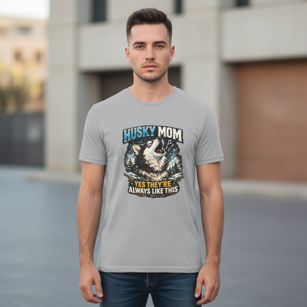 Husky Mom T‑Shirt — "Yes They're Always Like This" Dog Lover Tee