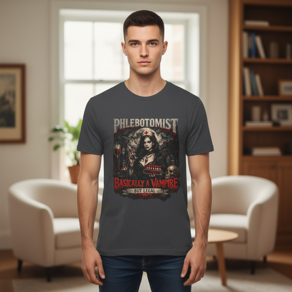 Phlebotomist Shirt, Basically A Vampire But Legal, Funny Lab Tech Gift