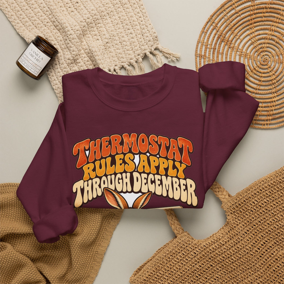 Funny Dad Christmas Gift Thermostat Rules Apply Through December Sweatshirt, Dad Humor Tee, Gift for Dad Husband Father