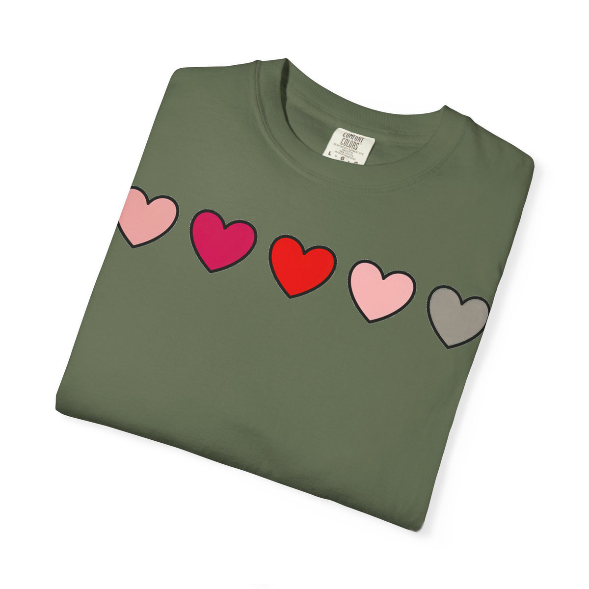 Row Of Hearts Shirt, Minimal Pink Heart Line Tee, Simple Valentine Shirt, Galentines Gift
